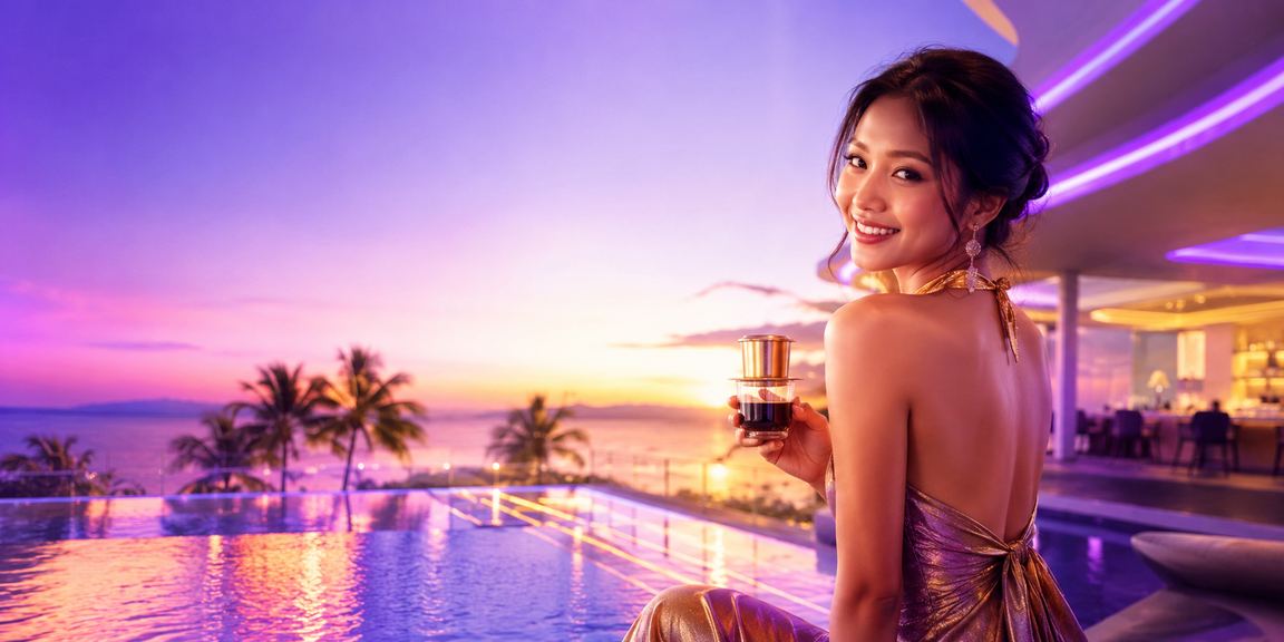 Người dùng tại Đà Nẵng nạp tiền casino trực tuyến bên ly cà phê buổi sáng